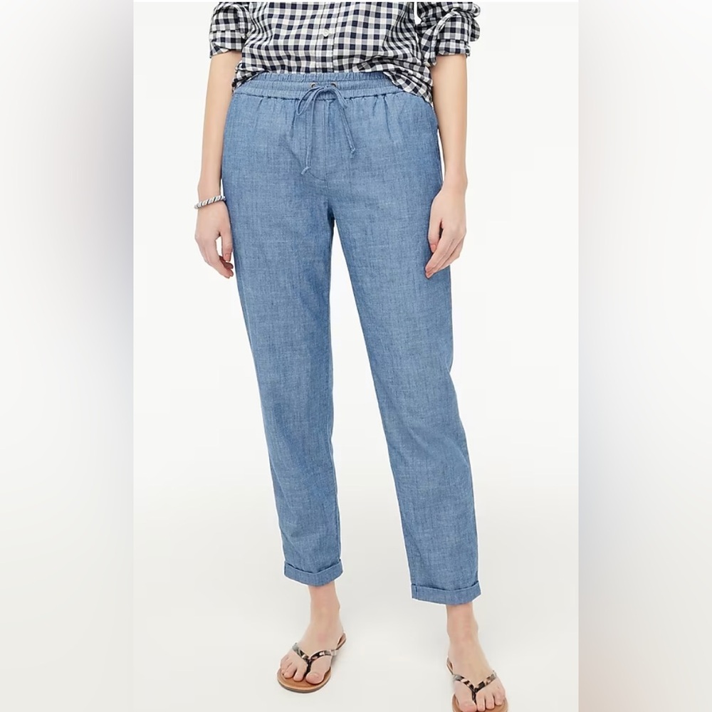 NWT J. Crew TALL Chambray drawstring pant